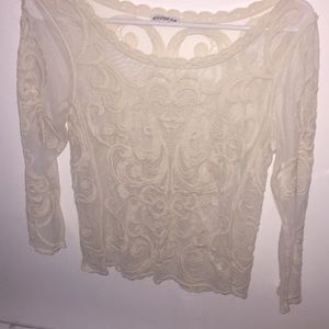 White lace shirt